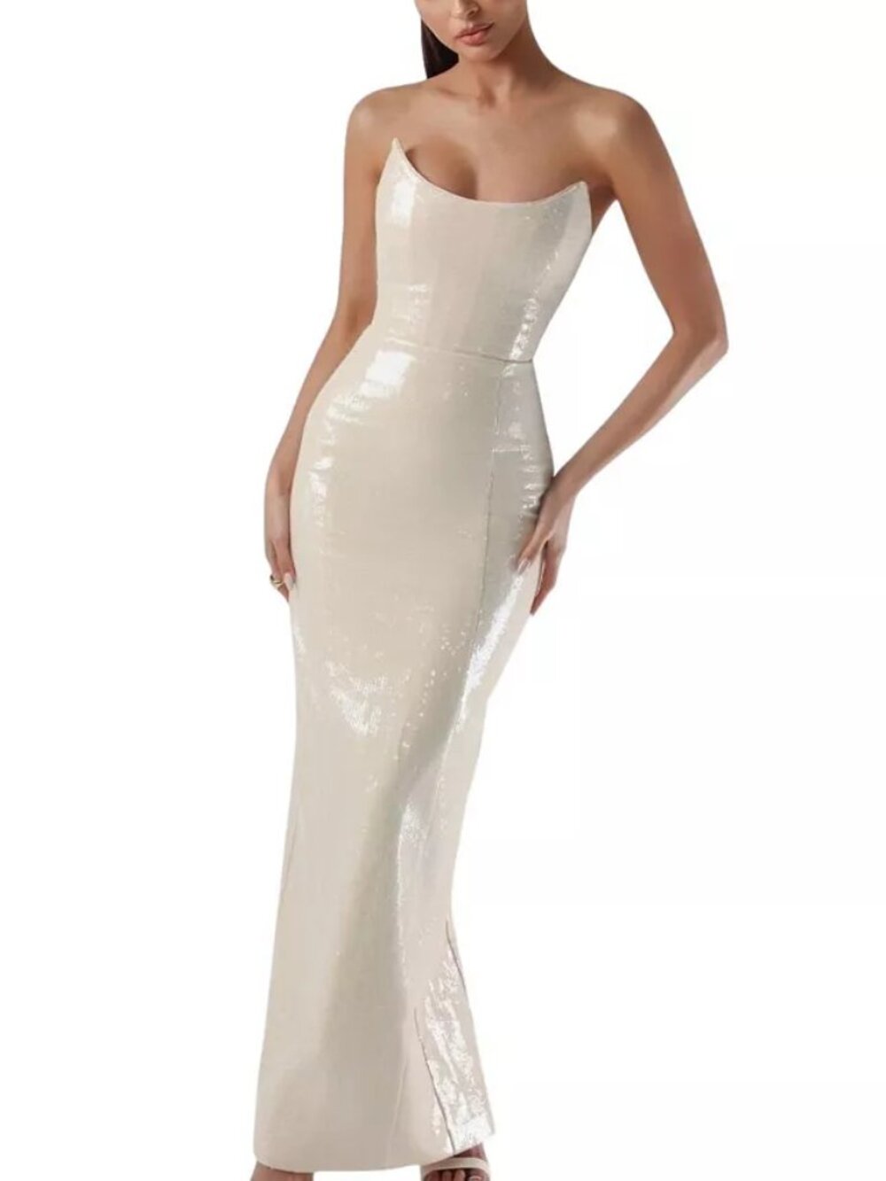 Heiress Beverly Hills Sequin Corset Maxi Dress Bridal Reception After Party NWT